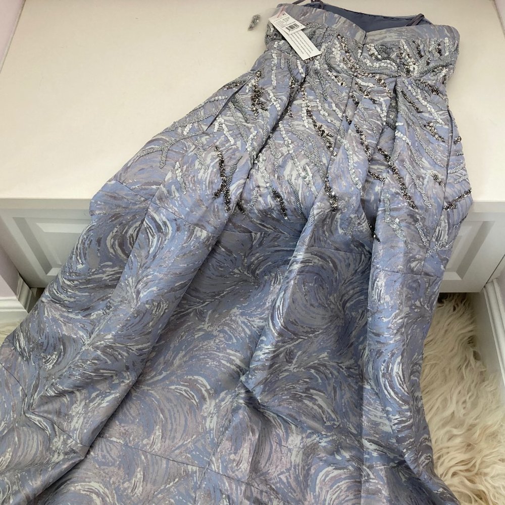 AIDAN MATTOX JACQUARD STRAPLESS FORMAL DRESS - Picture 11 of 14